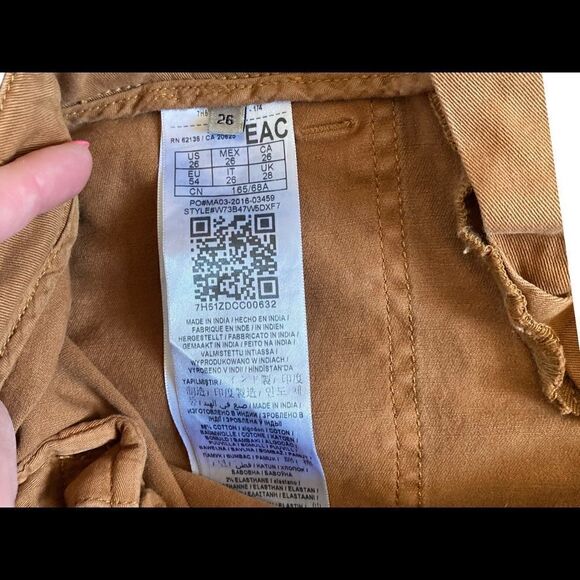 GUESS Los Angeles Embellished Khaki Pants Size 26 - Picture 6 of 7